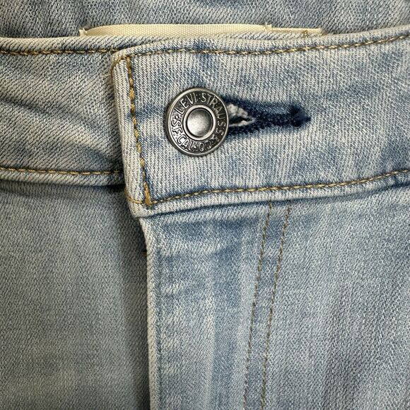 Levis 726 Jeans Women Size 33 Flared Bell Bottoms Stretch‎ Blue Denim Distressed - Picture 7 of 13